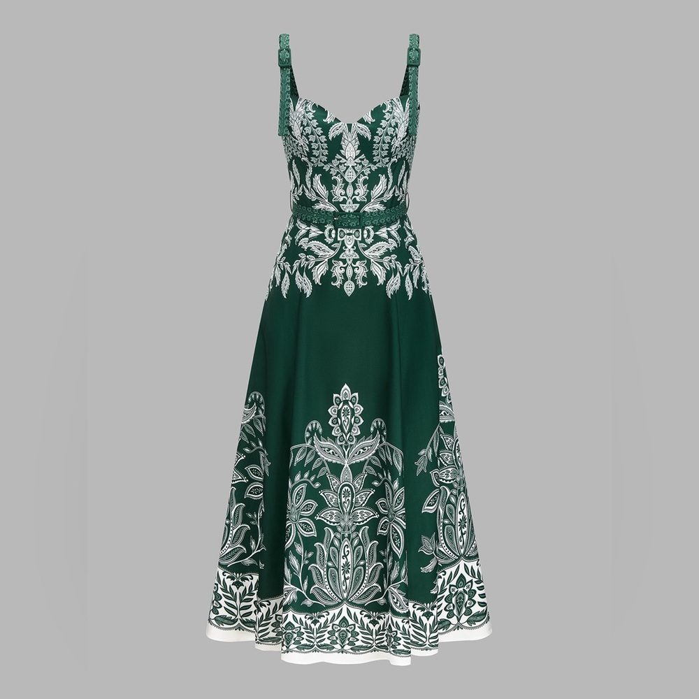 Commense Baroque Floral Belted Maxi Dress - Picture 4 of 6